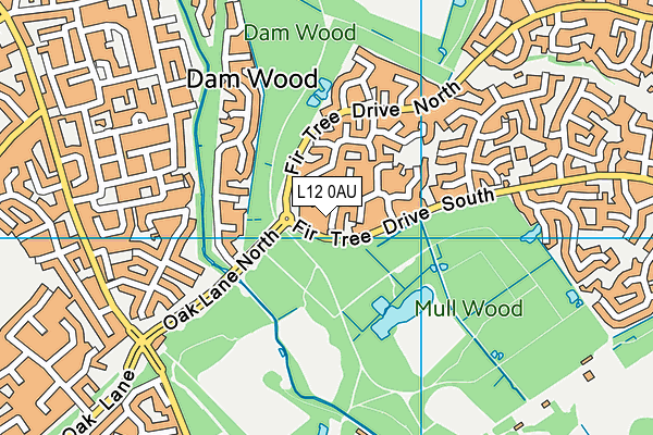 L12 0AU map - OS VectorMap District (Ordnance Survey)