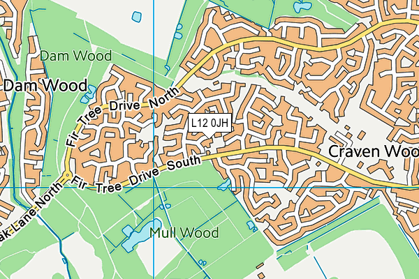 L12 0JH map - OS VectorMap District (Ordnance Survey)