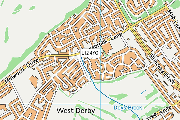 L12 4YQ map - OS VectorMap District (Ordnance Survey) L12 4YQ map - OS VectorMap District (Ordnance Survey)