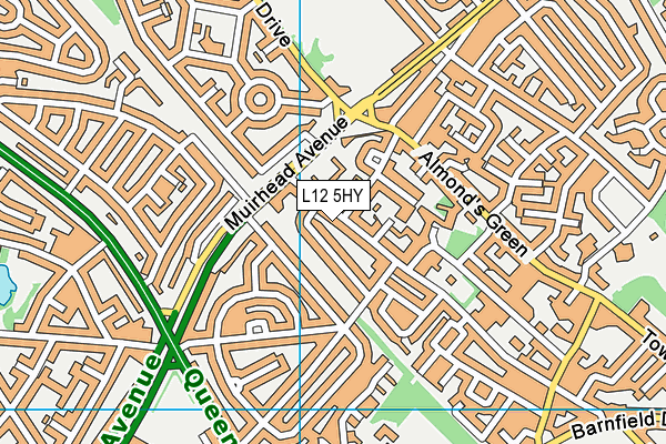 L12 5HY map - OS VectorMap District (Ordnance Survey) L12 5HY map - OS VectorMap District (Ordnance Survey)