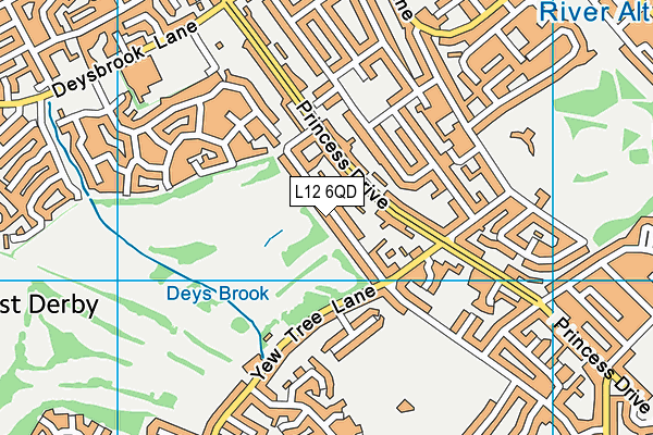 L12 6QD map - OS VectorMap District (Ordnance Survey) L12 6QD map - OS VectorMap District (Ordnance Survey)