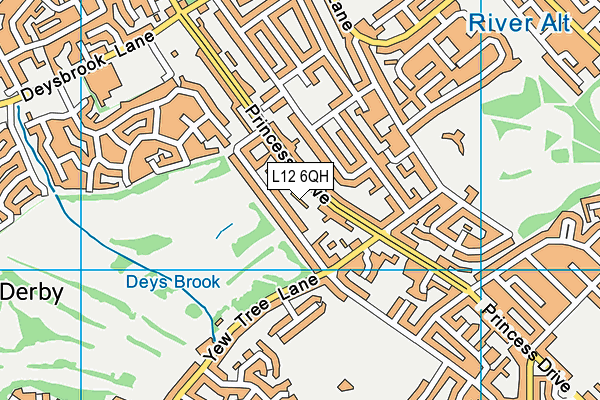 L12 6QH map - OS VectorMap District (Ordnance Survey) L12 6QH map - OS VectorMap District (Ordnance Survey)