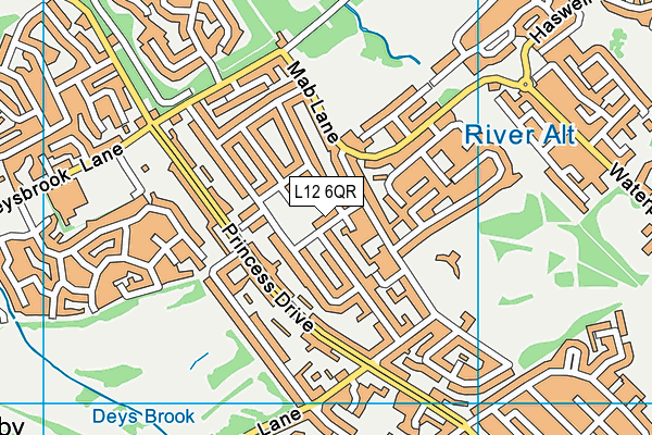 L12 6QR map - OS VectorMap District (Ordnance Survey) L12 6QR map - OS VectorMap District (Ordnance Survey)