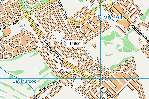 L12 6QY map - OS VectorMap District (Ordnance Survey) L12 6QY map - OS VectorMap District (Ordnance Survey)