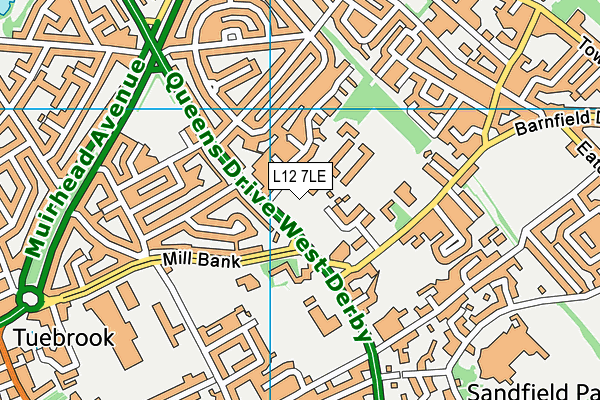 L12 7LE map - OS VectorMap District (Ordnance Survey)