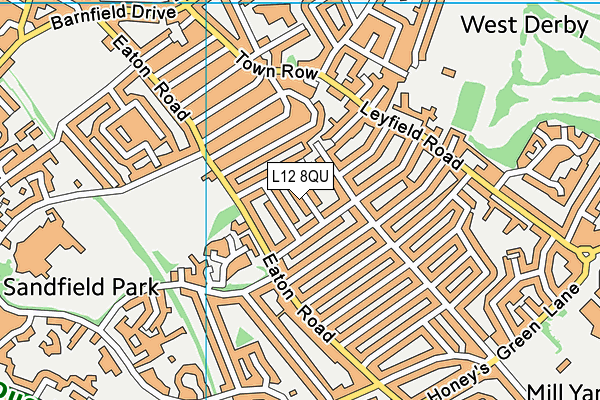 L12 8QU map - OS VectorMap District (Ordnance Survey) L12 8QU map - OS VectorMap District (Ordnance Survey)