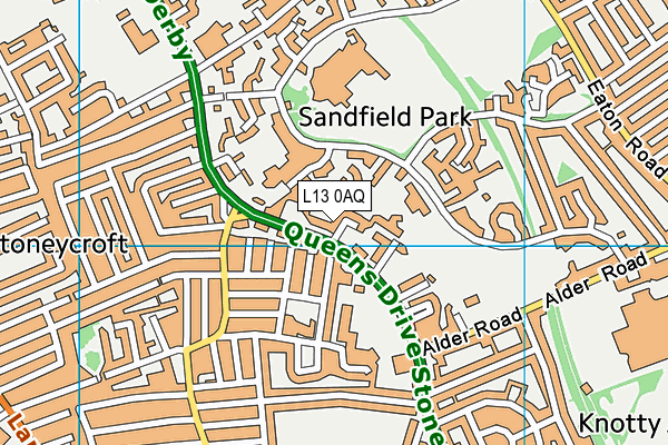 L13 0AQ map - OS VectorMap District (Ordnance Survey) L13 0AQ map - OS VectorMap District (Ordnance Survey)