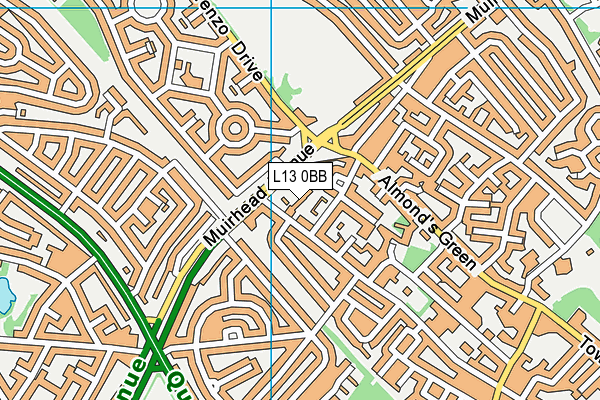 L13 0BB map - OS VectorMap District (Ordnance Survey) L13 0BB map - OS VectorMap District (Ordnance Survey)