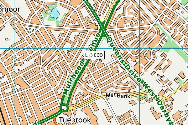 L13 0DD map - OS VectorMap District (Ordnance Survey) L13 0DD map - OS VectorMap District (Ordnance Survey)