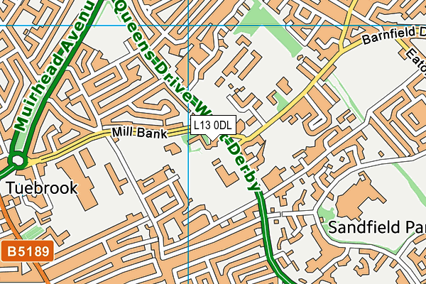 L13 0DL map - OS VectorMap District (Ordnance Survey) L13 0DL map - OS VectorMap District (Ordnance Survey)