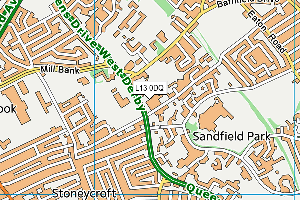 L13 0DQ map - OS VectorMap District (Ordnance Survey) L13 0DQ map - OS VectorMap District (Ordnance Survey)