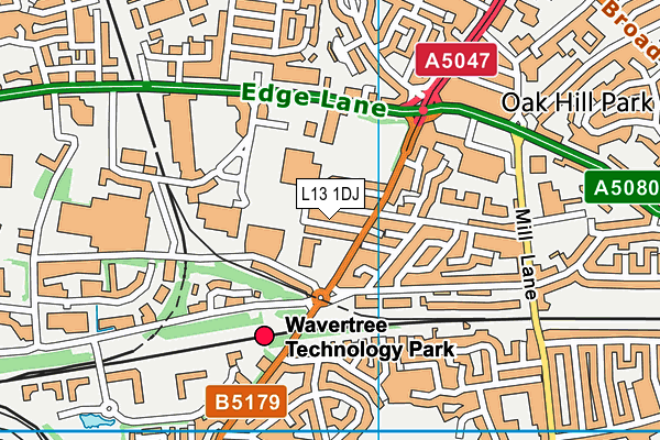 L13 1DJ map - OS VectorMap District (Ordnance Survey)