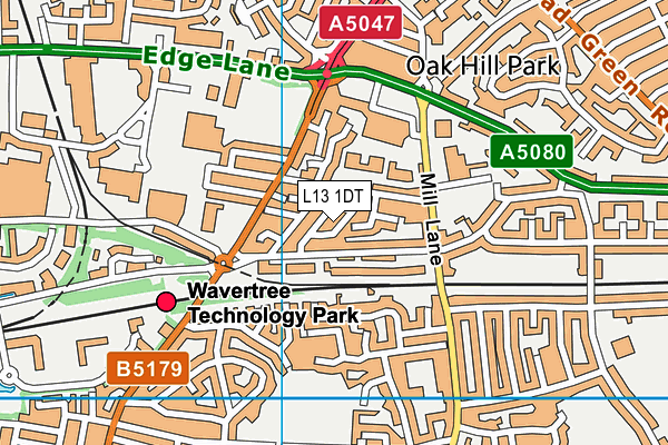 L13 1DT map - OS VectorMap District (Ordnance Survey) L13 1DT map - OS VectorMap District (Ordnance Survey)