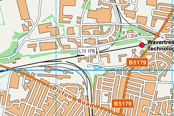 L13 1FB map - OS VectorMap District (Ordnance Survey) L13 1FB map - OS VectorMap District (Ordnance Survey)