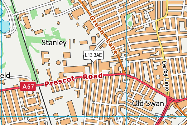 L13 3AE map - OS VectorMap District (Ordnance Survey)