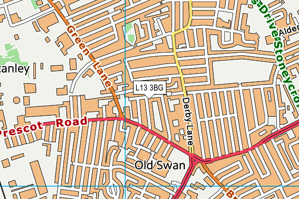 L13 3BG map - OS VectorMap District (Ordnance Survey) L13 3BG map - OS VectorMap District (Ordnance Survey)