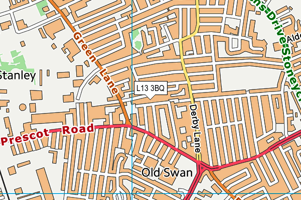 L13 3BQ map - OS VectorMap District (Ordnance Survey) L13 3BQ map - OS VectorMap District (Ordnance Survey)