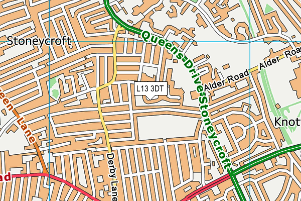 L13 3DT map - OS VectorMap District (Ordnance Survey) L13 3DT map - OS VectorMap District (Ordnance Survey)