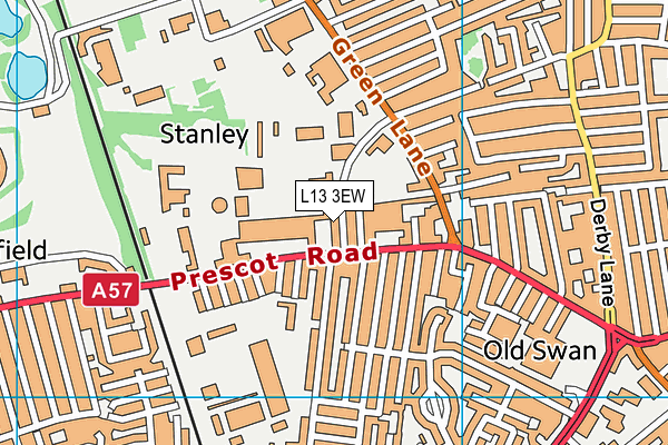 L13 3EW map - OS VectorMap District (Ordnance Survey) L13 3EW map - OS VectorMap District (Ordnance Survey)