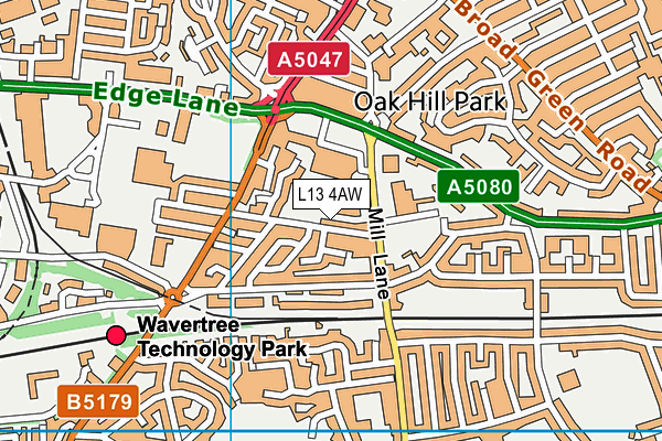 L13 4AW map - OS VectorMap District (Ordnance Survey) L13 4AW map - OS VectorMap District (Ordnance Survey)