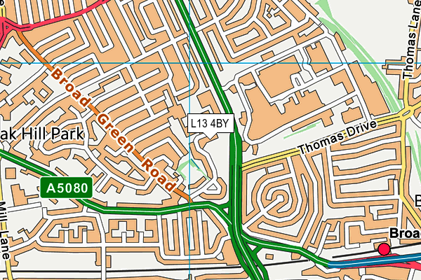 L13 4BY map - OS VectorMap District (Ordnance Survey) L13 4BY map - OS VectorMap District (Ordnance Survey)