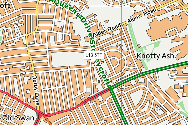 L13 5TT map - OS VectorMap District (Ordnance Survey) L13 5TT map - OS VectorMap District (Ordnance Survey)