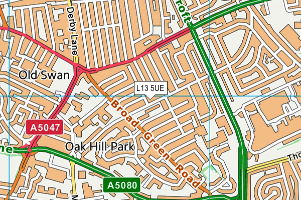 L13 5UE map - OS VectorMap District (Ordnance Survey) L13 5UE map - OS VectorMap District (Ordnance Survey)