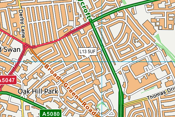 L13 5UF map - OS VectorMap District (Ordnance Survey) L13 5UF map - OS VectorMap District (Ordnance Survey)