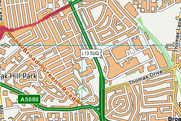 L13 5UQ map - OS VectorMap District (Ordnance Survey) L13 5UQ map - OS VectorMap District (Ordnance Survey)
