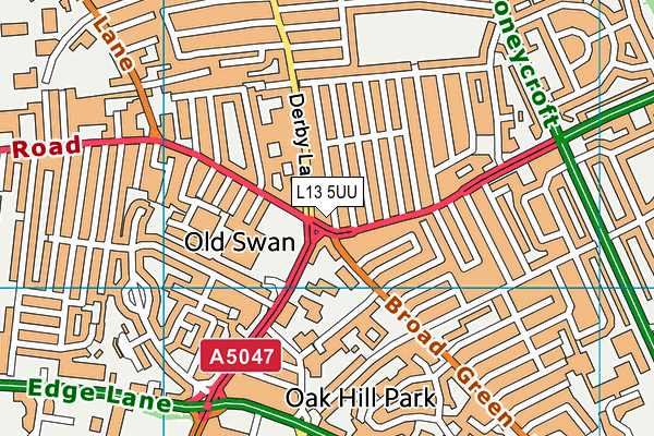 L13 5UU map - OS VectorMap District (Ordnance Survey) L13 5UU map - OS VectorMap District (Ordnance Survey)