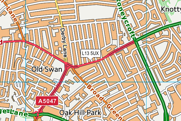L13 5UX map - OS VectorMap District (Ordnance Survey) L13 5UX map - OS VectorMap District (Ordnance Survey)