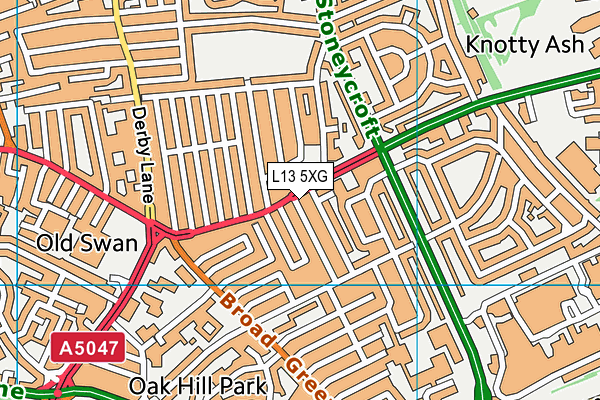 L13 5XG map - OS VectorMap District (Ordnance Survey) L13 5XG map - OS VectorMap District (Ordnance Survey)