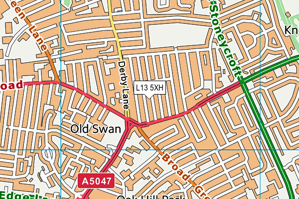 L13 5XH map - OS VectorMap District (Ordnance Survey) L13 5XH map - OS VectorMap District (Ordnance Survey)