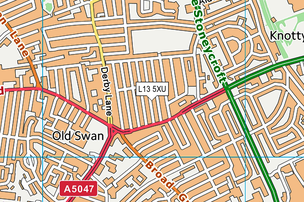 L13 5XU map - OS VectorMap District (Ordnance Survey)