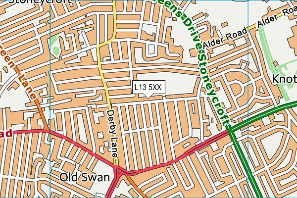 L13 5XX map - OS VectorMap District (Ordnance Survey)