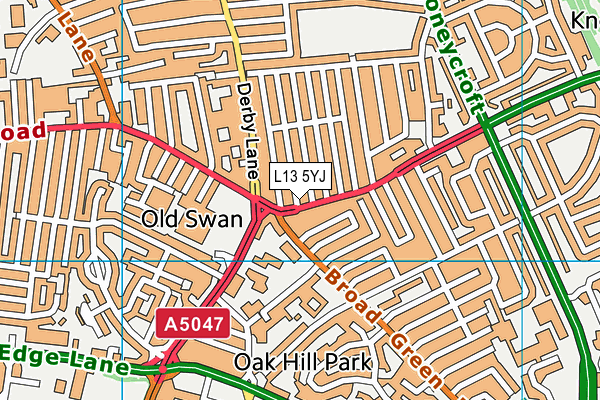 L13 5YJ map - OS VectorMap District (Ordnance Survey) L13 5YJ map - OS VectorMap District (Ordnance Survey)
