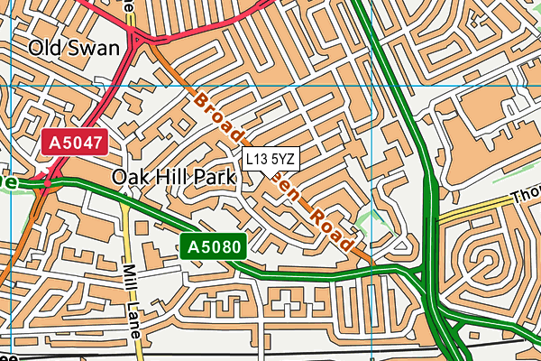 L13 5YZ map - OS VectorMap District (Ordnance Survey) L13 5YZ map - OS VectorMap District (Ordnance Survey)