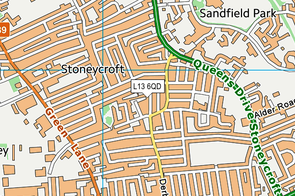 L13 6QD map - OS VectorMap District (Ordnance Survey) L13 6QD map - OS VectorMap District (Ordnance Survey)