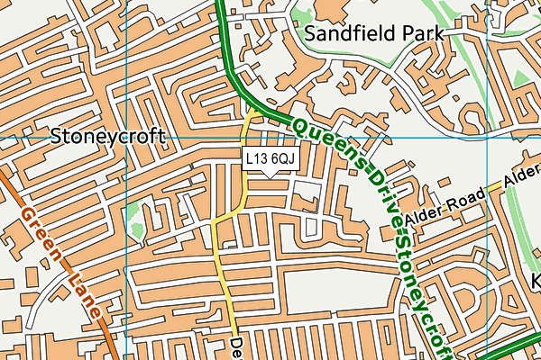 L13 6QJ map - OS VectorMap District (Ordnance Survey)