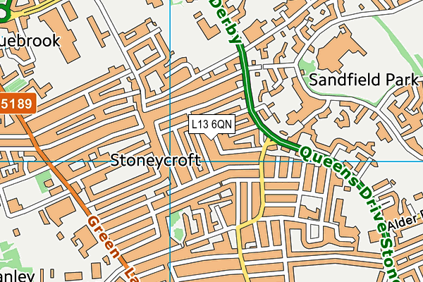 L13 6QN map - OS VectorMap District (Ordnance Survey)