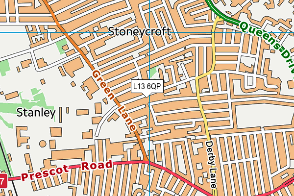 L13 6QP map - OS VectorMap District (Ordnance Survey)