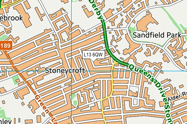 L13 6QW map - OS VectorMap District (Ordnance Survey) L13 6QW map - OS VectorMap District (Ordnance Survey)