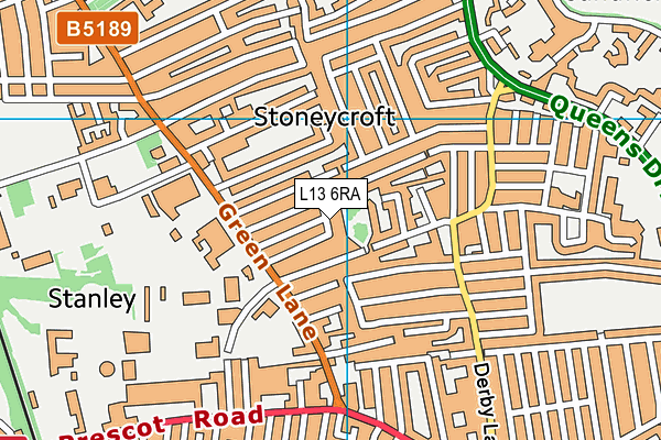 L13 6RA map - OS VectorMap District (Ordnance Survey) L13 6RA map - OS VectorMap District (Ordnance Survey)