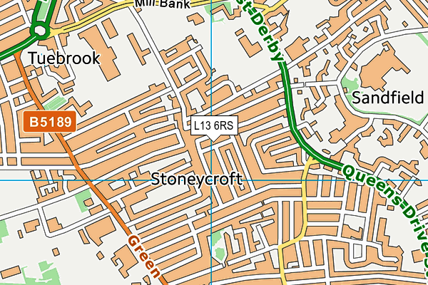 L13 6RS map - OS VectorMap District (Ordnance Survey) L13 6RS map - OS VectorMap District (Ordnance Survey)