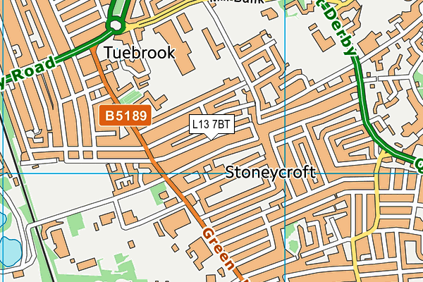 L13 7BT map - OS VectorMap District (Ordnance Survey) L13 7BT map - OS VectorMap District (Ordnance Survey)