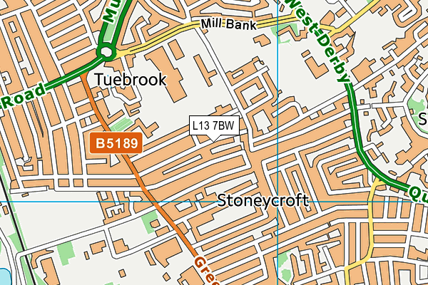 L13 7BW map - OS VectorMap District (Ordnance Survey) L13 7BW map - OS VectorMap District (Ordnance Survey)