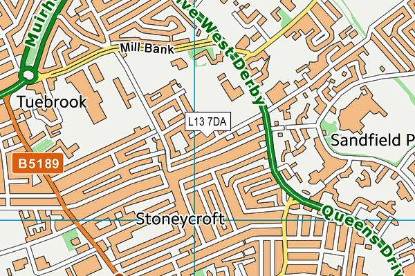 L13 7DA map - OS VectorMap District (Ordnance Survey) L13 7DA map - OS VectorMap District (Ordnance Survey)