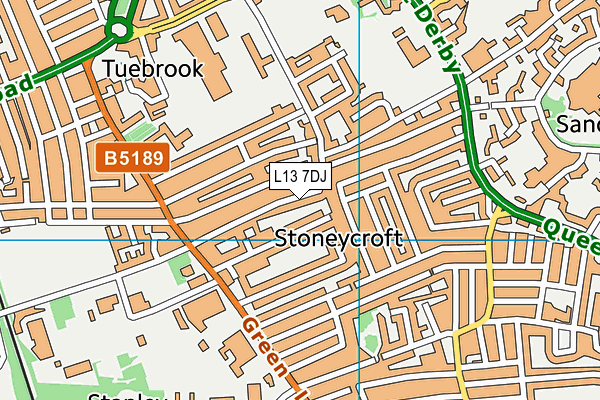 L13 7DJ map - OS VectorMap District (Ordnance Survey) L13 7DJ map - OS VectorMap District (Ordnance Survey)