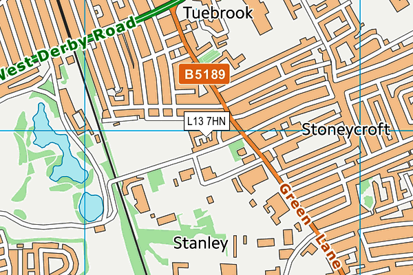 L13 7HN map - OS VectorMap District (Ordnance Survey)