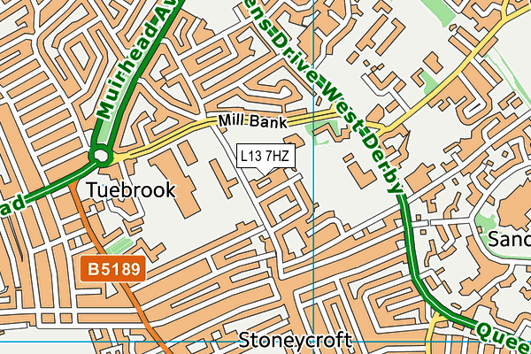 L13 7HZ map - OS VectorMap District (Ordnance Survey)